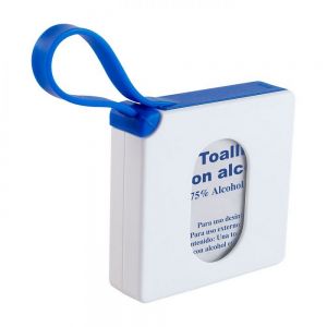 ESTUCHE CON ASA DE SILICON PADS DE ALCOHOL personalizada